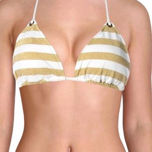 Ralph Lauren Bikini Set | White and Sparkly Gold Stripes